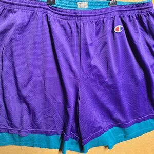Champion Vintage Reversible Mesh Shorts Mens (XL) Athletic Hornets Purple Teal